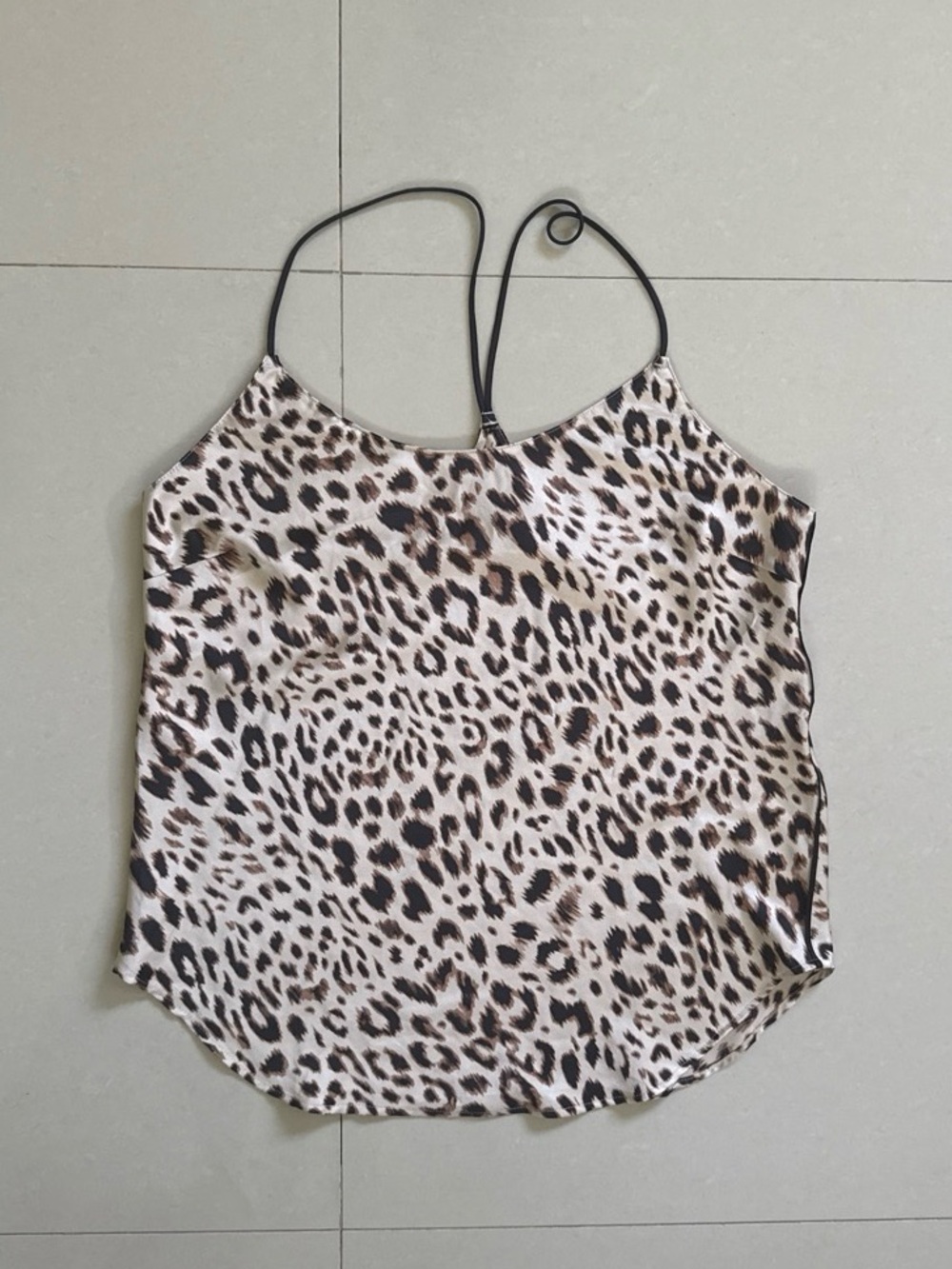 Victoria's Secret Leopard Print Satin Cami - Beige & Black